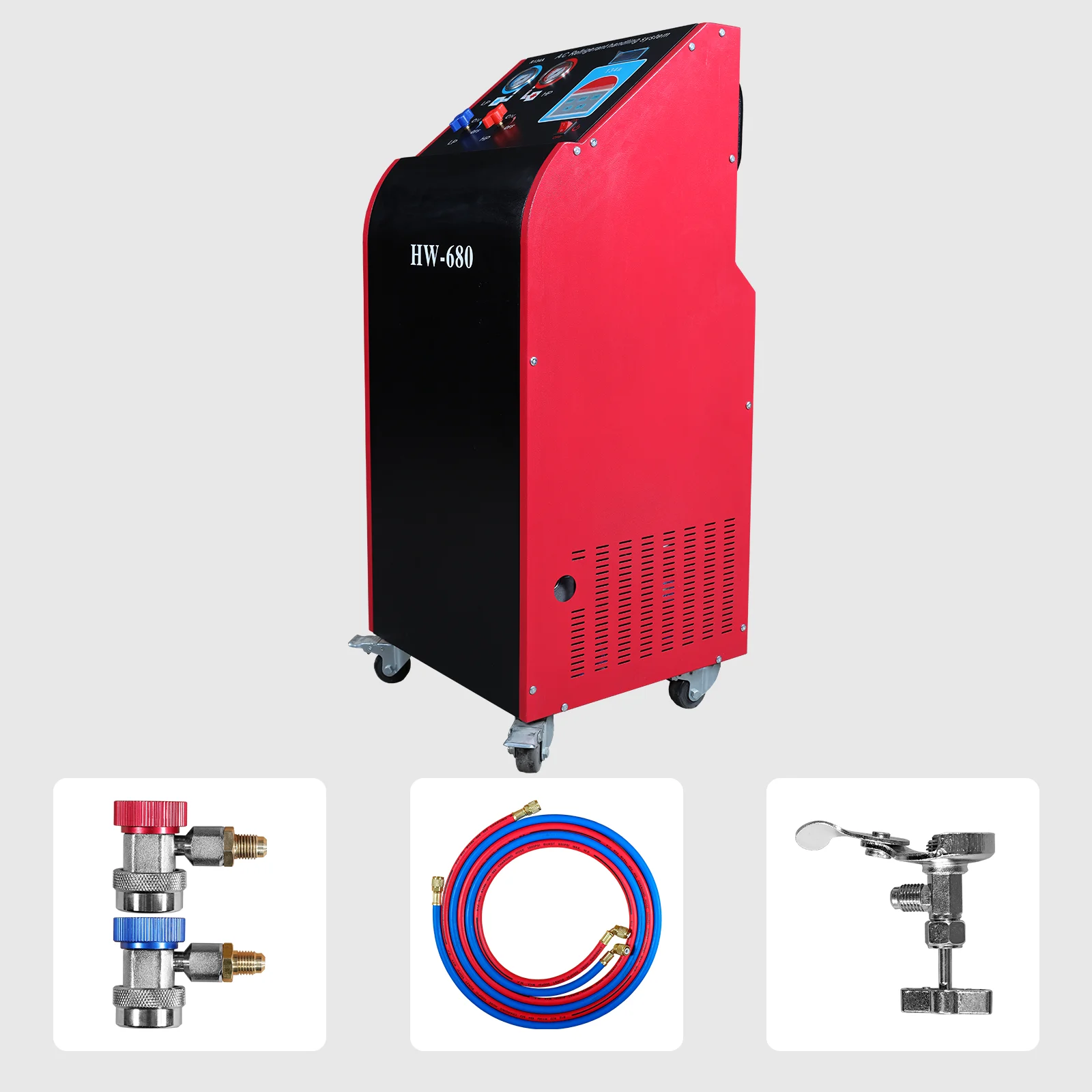 HW-680 car air conditioner refrigerant gas recovery and refilling machine / R134a freon recycle machine