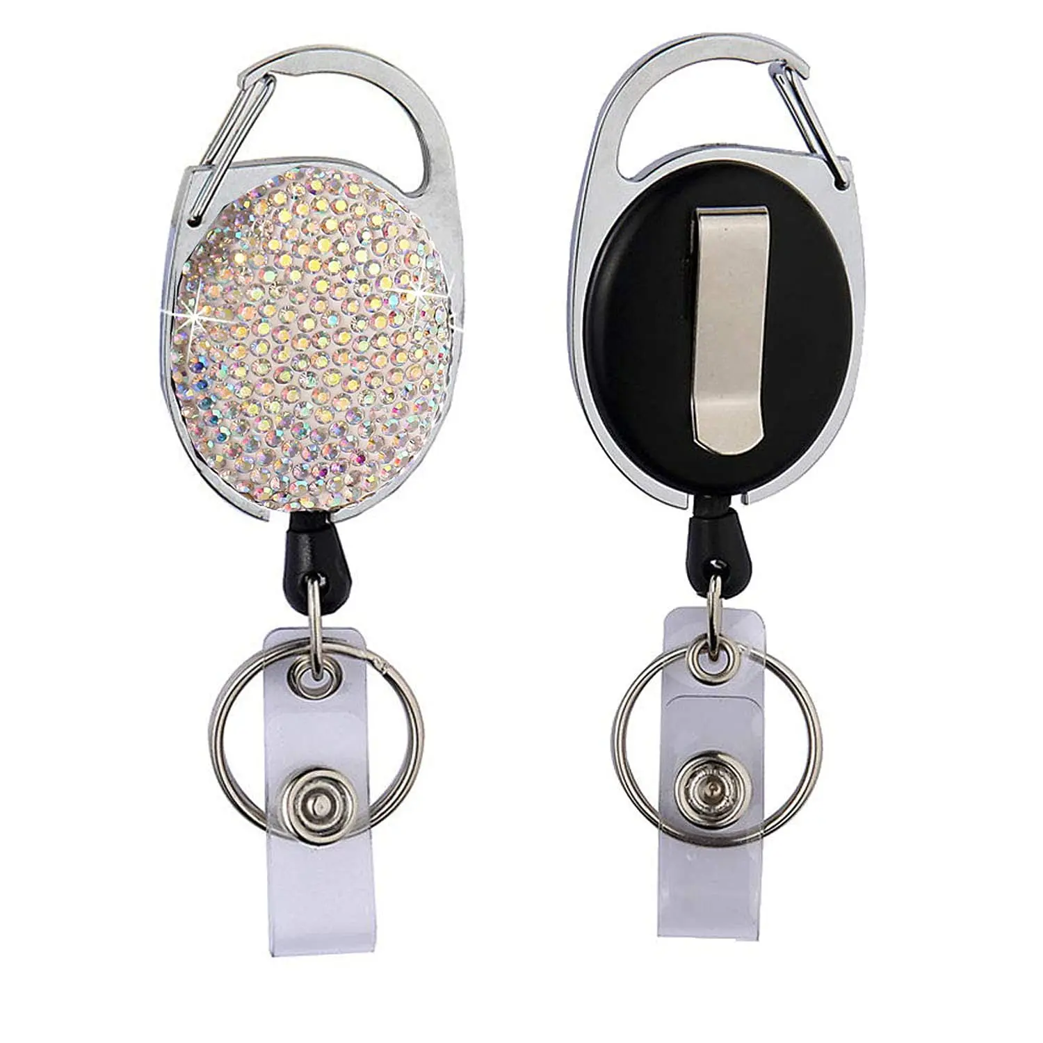 Лидер продаж, сверхмощные стразы, выдвижной держатель для карт, бейджей, зажим, выдвижной брелок