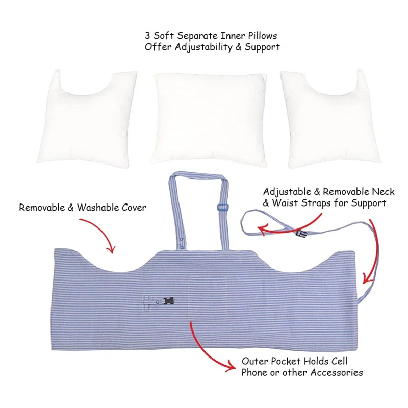 Protect Seat Belt Pillow Mastectomy After Breast Cancer Surgery Breast Detachable For Clean Comfortable Post Surgery Pillow