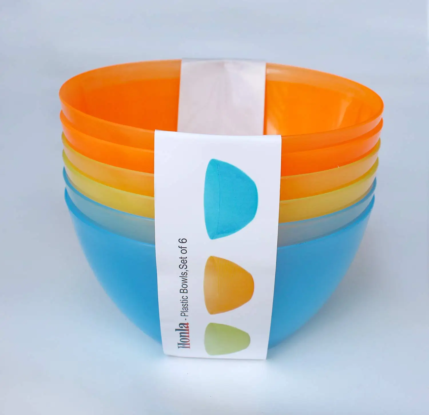 Solid Color Compact Kitchen Bowls Plastic Salad Bowl Mixing Serving Round Plastic Food Bowls