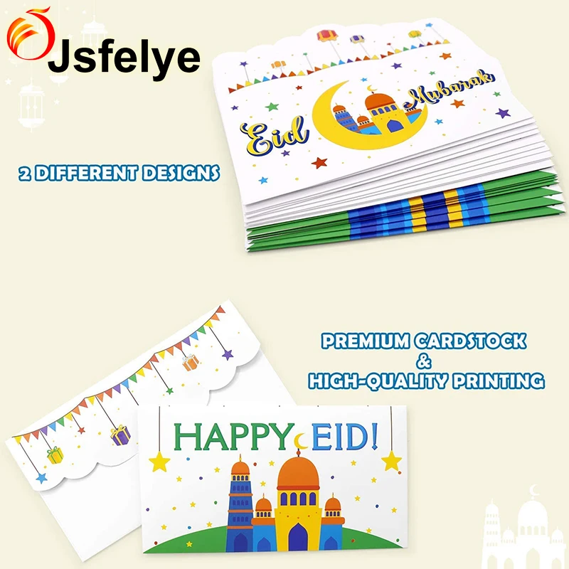 Eid Money Envelopes Colorful Gift Card Holders for Kids Eid Mubarak Greetings Ramadan Supplies Eid Holiday Celebrations