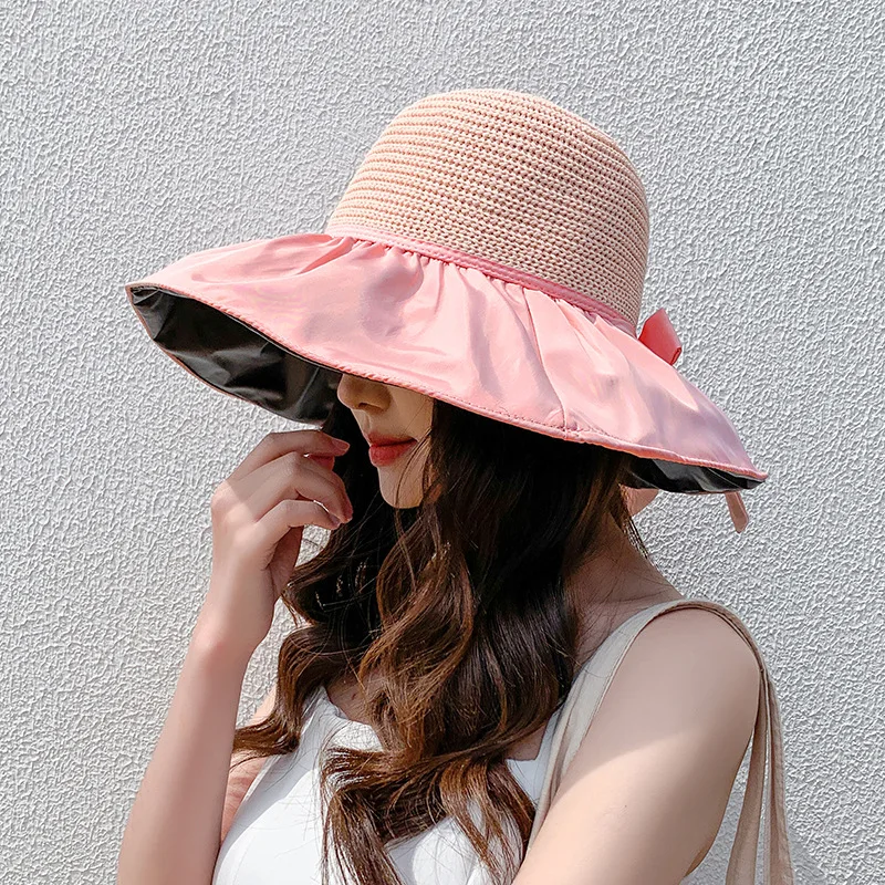 Summer Hot EXW Price Wholesale Bucket Hats With Custom Logo Straw Hat Travel Sunshade Sun Hat For Women Hijab