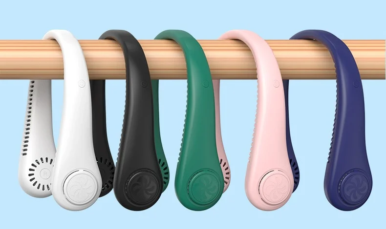 1200mAh Leafless hanging neck fan portable mini silent outdoor sports rechargeable small fan