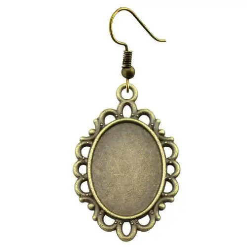 antique bronze color plated Zinc Alloy Earring Drop Component for jewelry making vintage & DIY 13x18mm 1664493