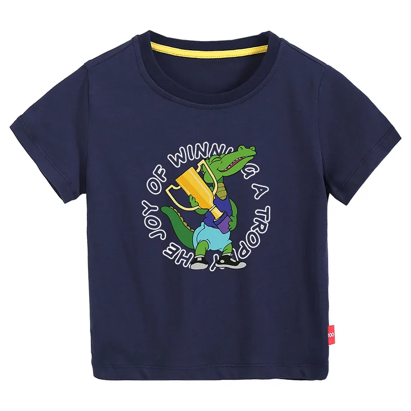 Kids apparel Wholesale T-shirt Children 100% cotton children baby T-shirt fashion dinosaur print short sleeve boys clothing