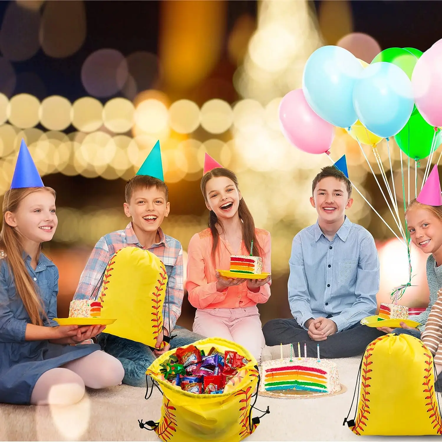 Amazon Wish hot sale baseball pattern Sports Drawstring Backpack Bags for Gym Sports