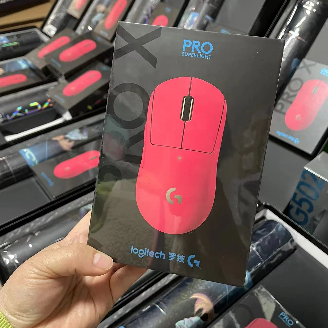 Новая стильная Беспроводная игровая мышь Logitech G PRO X суперлегкая розовая ультралегкий сенсор Hero 25600