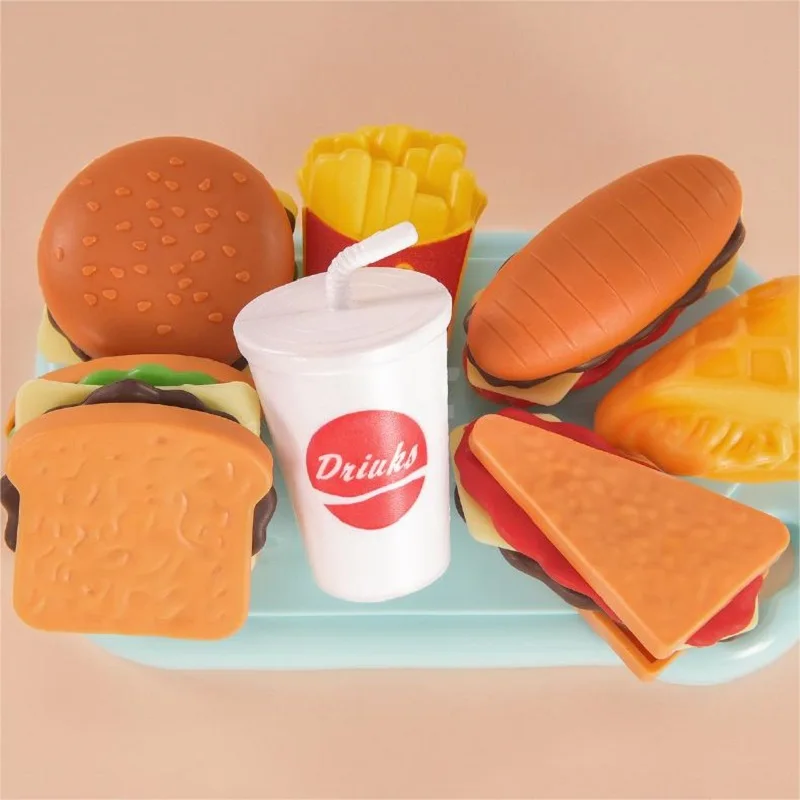 Plastic Kitchen Cutting Fruits Vegetables Food Basket Set Pretend Play for Kids