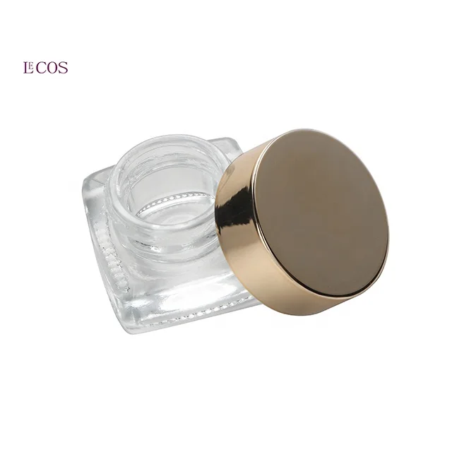 Wholesale cosmetic face cream container 3g Square Cosmetic Glass Jar Amber Cosmetic Glass Jar