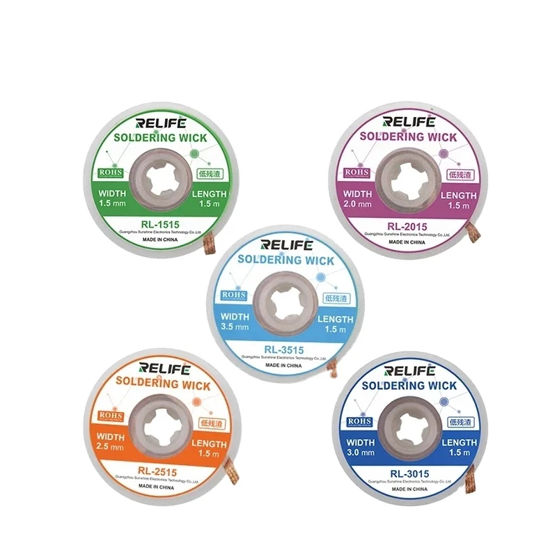 RELIFE  Desoldering Braid 3mm 2.5mm 2mm 1.5mm Welding Solder Remover for Phone PCB BGA Welding Repair Tool of  Solder Wick