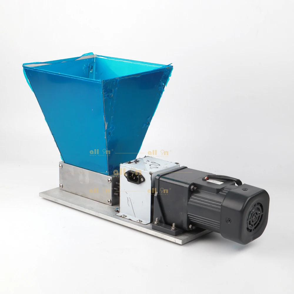 ALLIN 304 Stainless Steel Homebrew Adjustable Manual 3 Roller Malt Mill Barley Crusher Grain Grinder with ALU Wooden Base