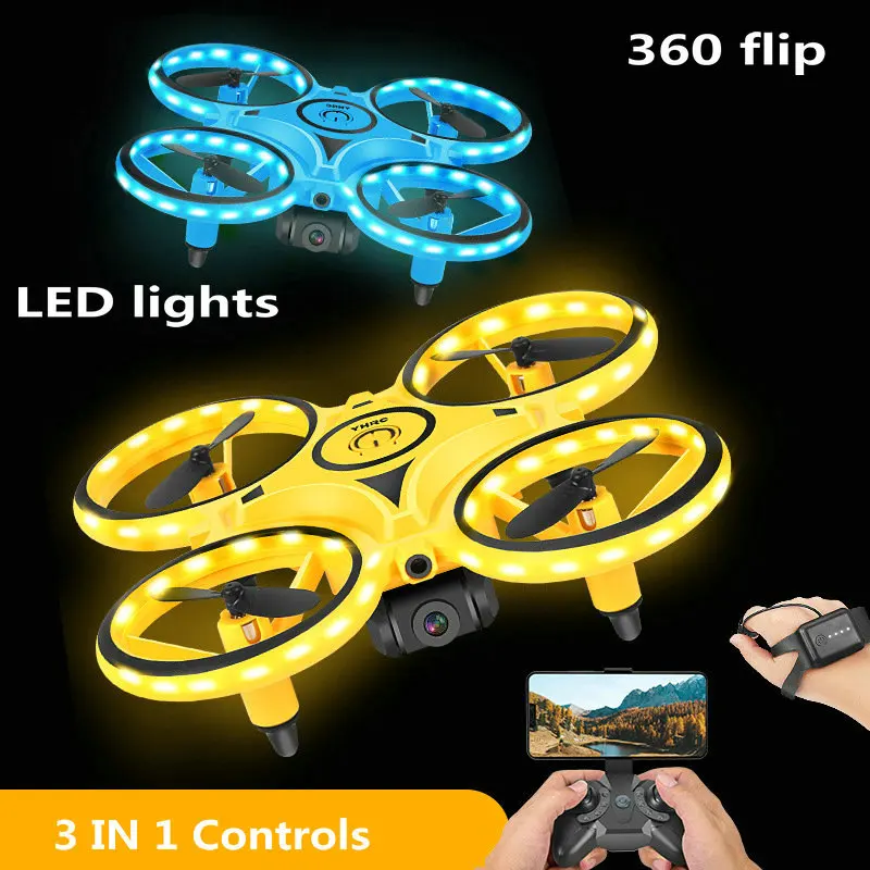 Hand Sensor Control Ufo Drone Watch Gesture Control Hands Free Rc Gravity Drone With Light Camera