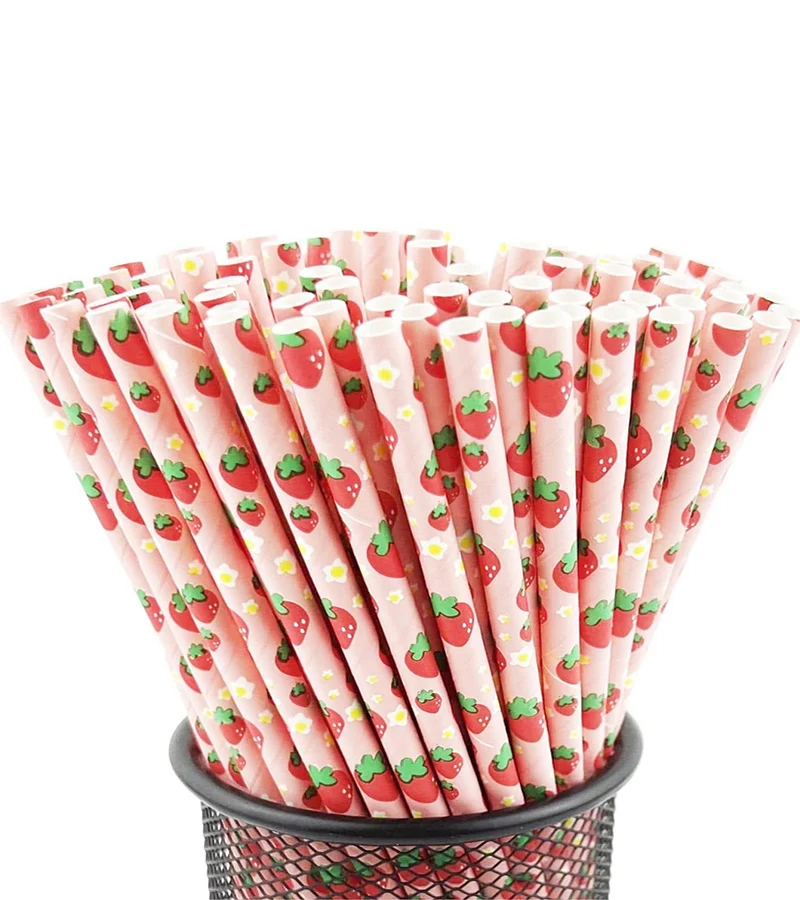 Manufacturer Biodegradable Hot Sale Paper Straw Striped Paper Straw for juice bubble tea drinking