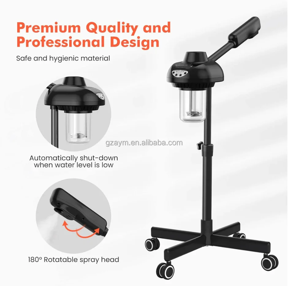 Single tube Vapor Hot and Cold steamer face moisturizing Ozone Aromatherapy Herbal Stand Facial Steamer for Spa