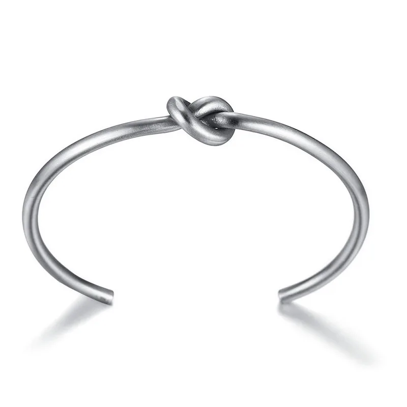 Stainless Steel Cuff Couple Bracelet Korea Style Geometric Knot Bracelet Adjustable High Polished Knot Bracelet