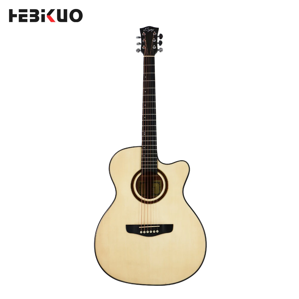 Wholesale manufacturers directly sell black high-end glossy acoustic guitars suitable for performing acoustic guitars