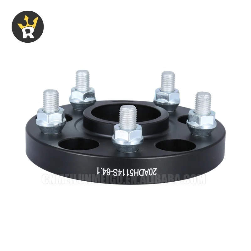 Black 20MM PCD 5x114.3 CB 64.1mm Forged Alloy wheel spacers 5x114.3 For Honda