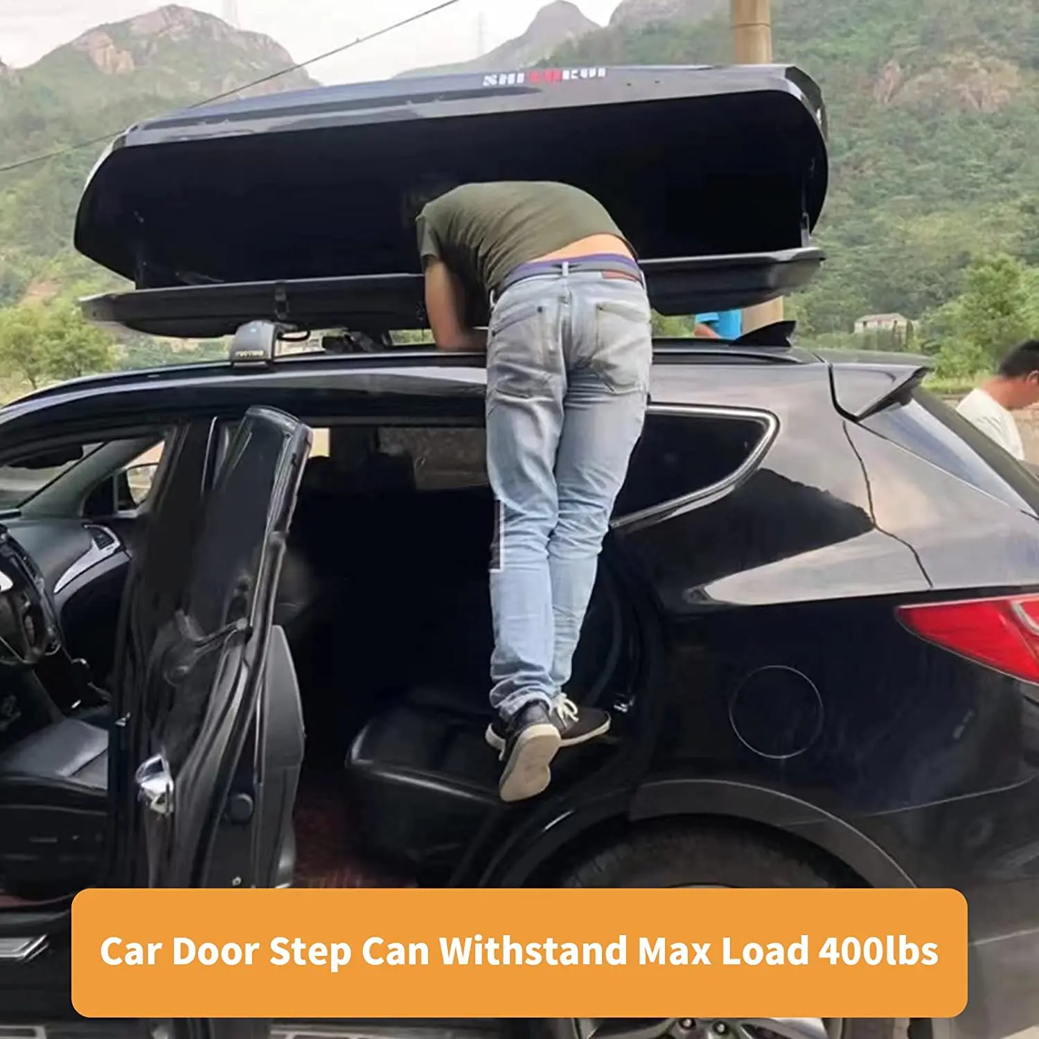 Car Door Step Foldable Roof Rack Door Step Up on Door Latch Glass Breaker Safety Hammer Easy Roof Access For Car