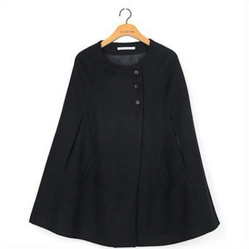 
Autumn Winter Women Trench Coats Fashion Women Cloak New Korean Double -Breasted O -Neck Sleeveless Cloak Plus Size 