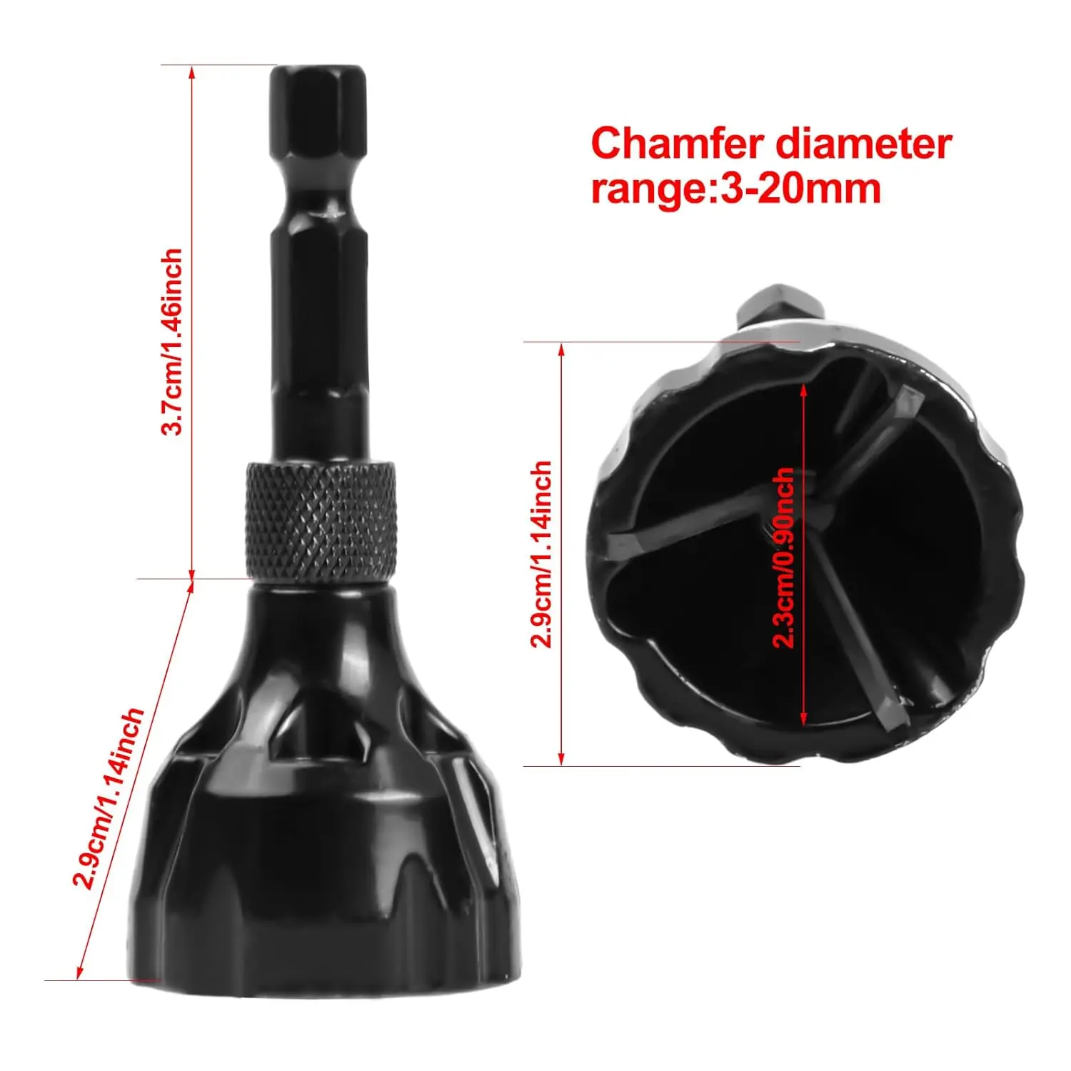 CISIVIS Tungsten Blade External chamfering tool with Quick Release Hex Shank for Repairing Damaged Bolts Deburring Drill Bit