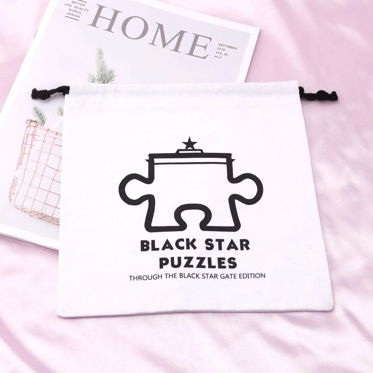 High End Cotton Twill Drawstring Shoe Hat Clothing Storage Bag Custom Logo Printing Twill Cotton Shopping Bag