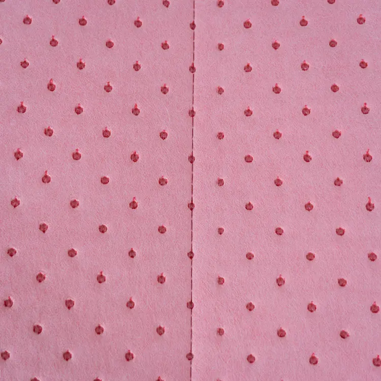 Pink Color Perforated Chemical Spill Absorbent Sheet Pads For Laboratory