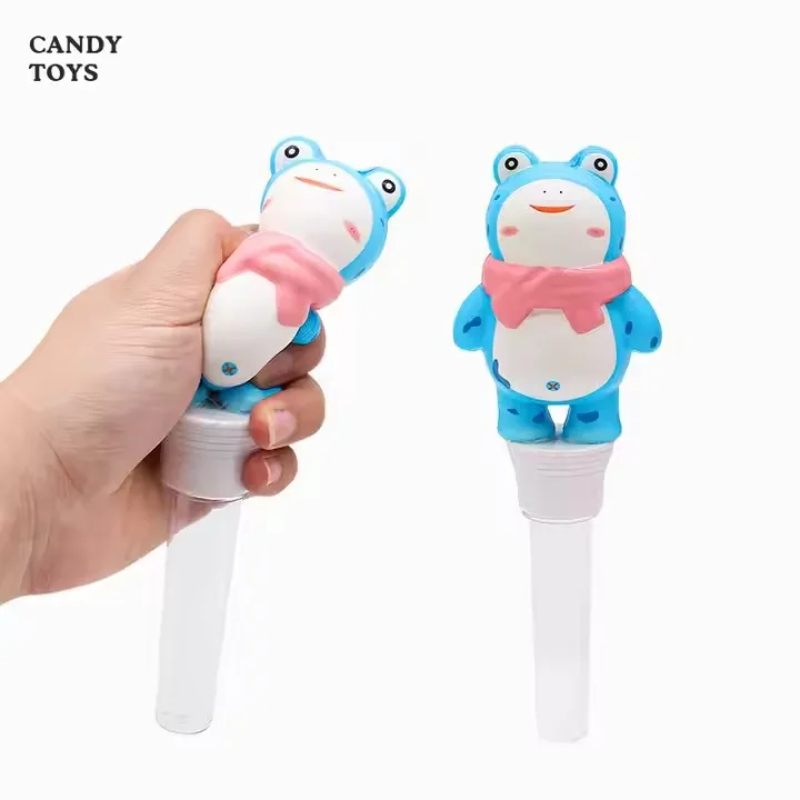 Factory directly Plastic squeeze frog cute lovely animal Candy Toy