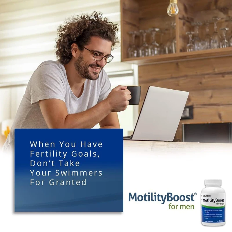 Private Label Motility Boost for Men Male Fertility Supplement For Motile Strength Prenatal For Him