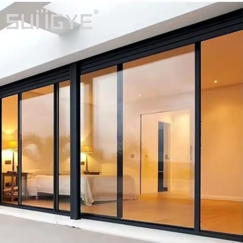 SUNGYE 2024 Luxury Large View Aluminum Frame Doors Patio Double Glazed Safety Sliding Doors