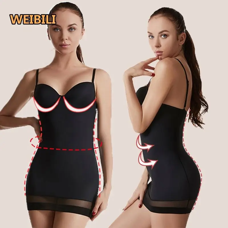 Women Half Slips for Under Dresses Seamless Skirt Tummy Control Body Shaper Butt Lifter Slimming Underwear High Waist Underskirt