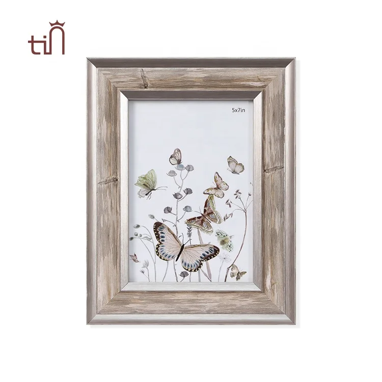 Wall Hanging PS Retro Metal Style Tabletop Plastic Picture Photo Frame