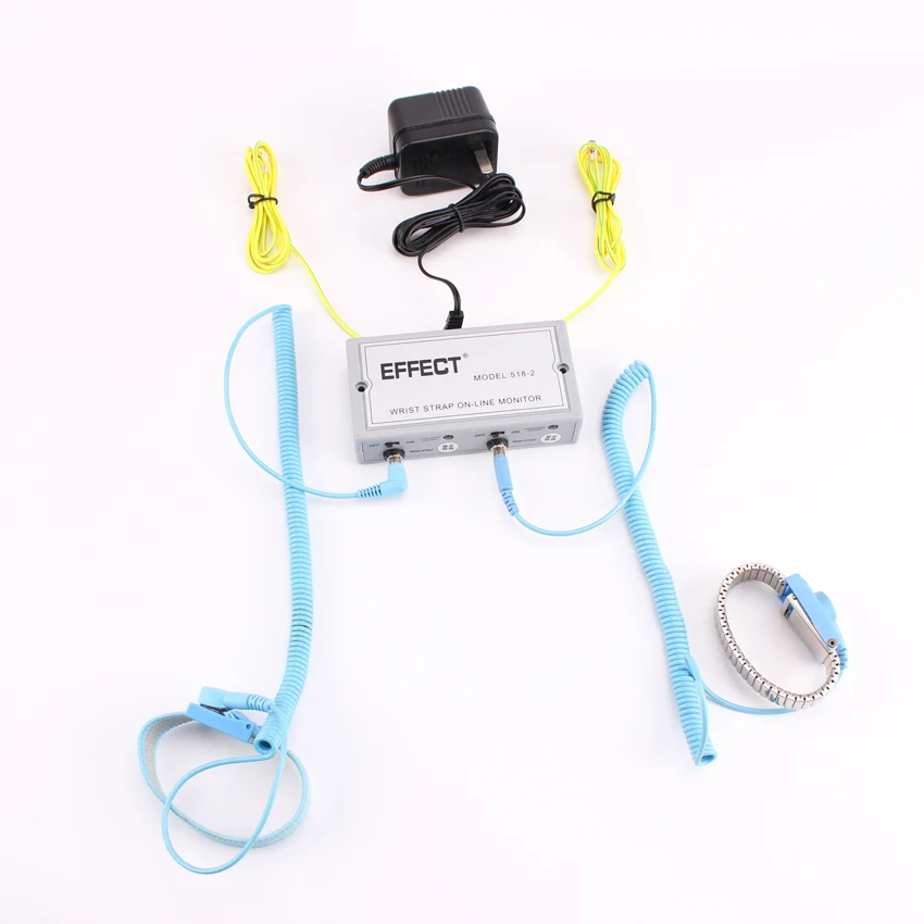 518-2 Antistatic ESD Wrist Strap Monitor/ESD Wrist Strap Monitoring With Grounding Cables And Adaptor