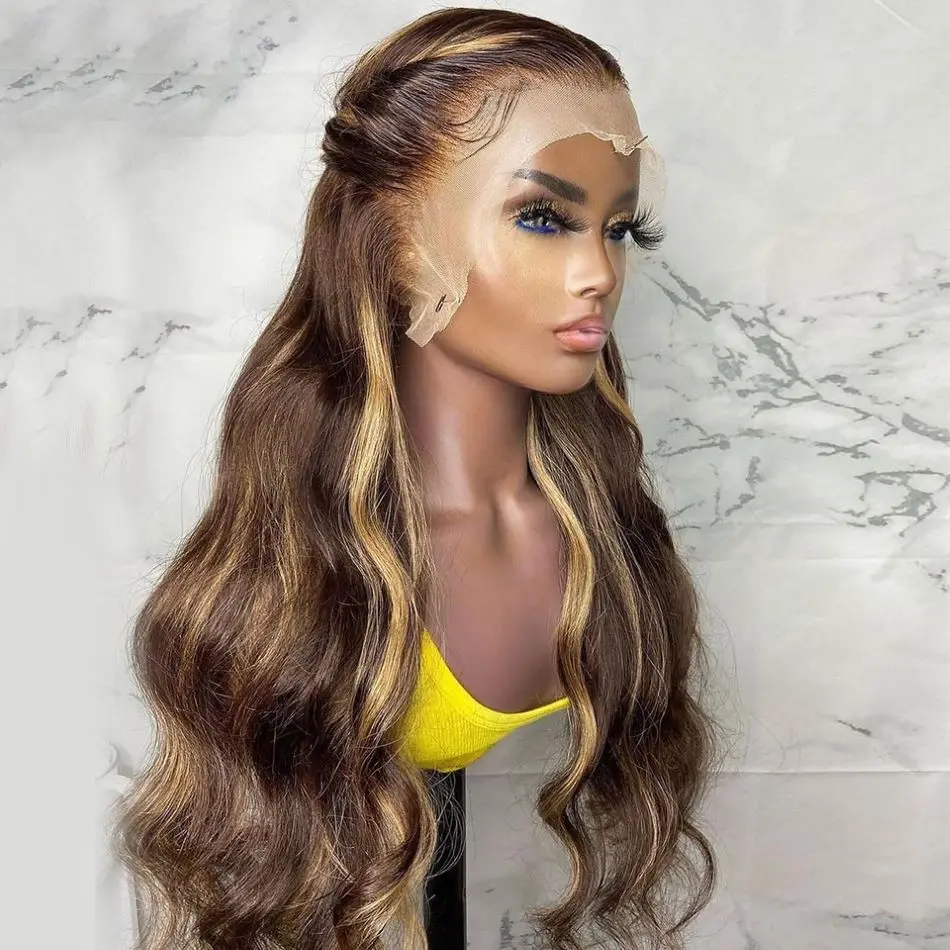 Ombre Honey blonde wig body wave ombre 1b/27 colored wigs Brazilian hair Lace frontal wig for black women