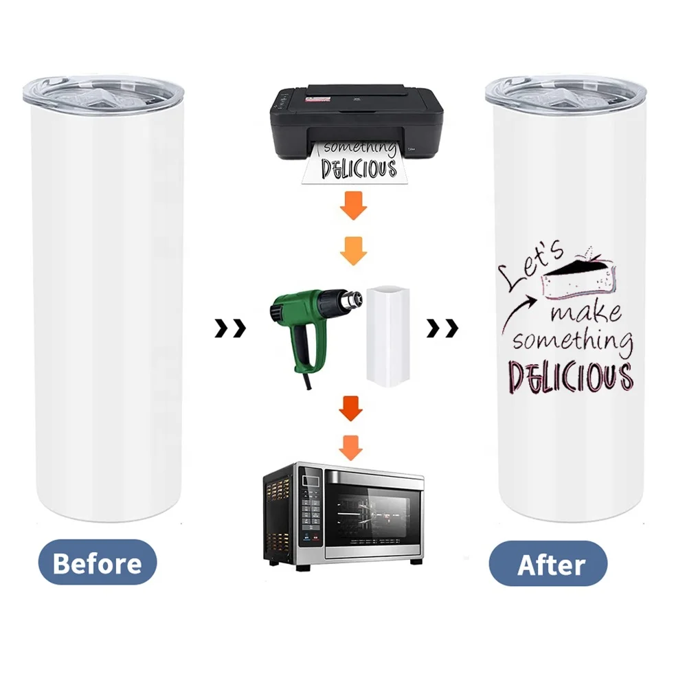 With Lid And Straw Sippy Cups Stainless Steel Double Wall Vacuum Insulated Straight 20 oz 20oz Blank Skinny Sublimation Tumbler