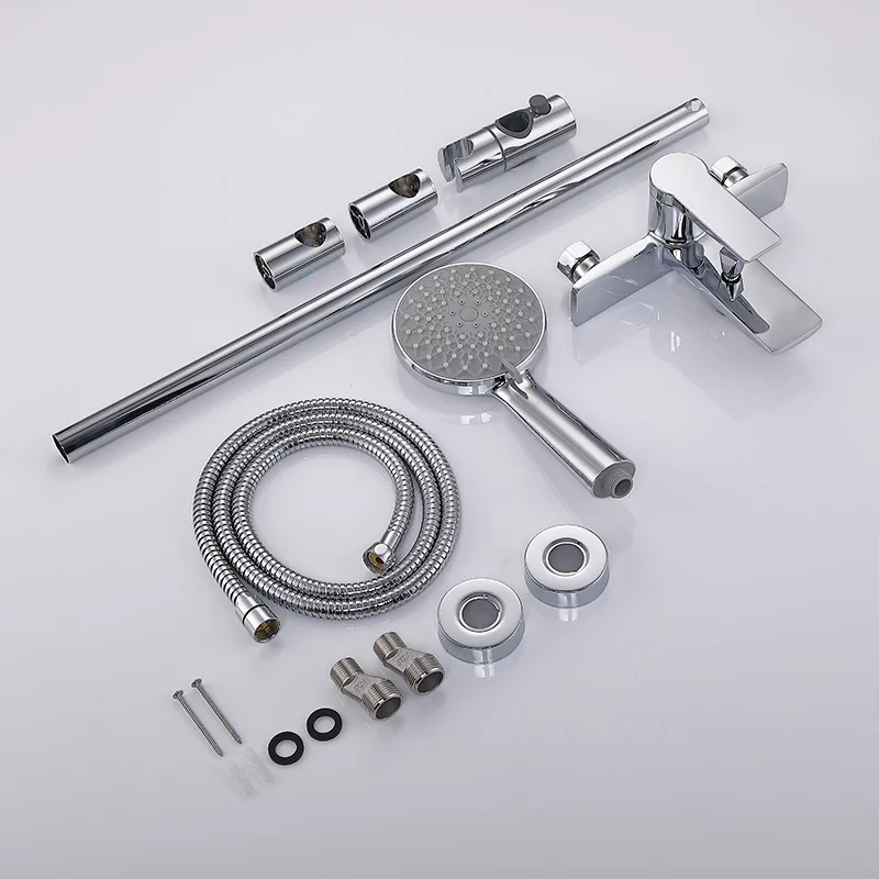 Bathtub Mixer Wall Mounted Shower Kit Bathroom Tub Tap Faucets for Hotel High End Brass Waterfall Copper Chrome Modern Ceramic