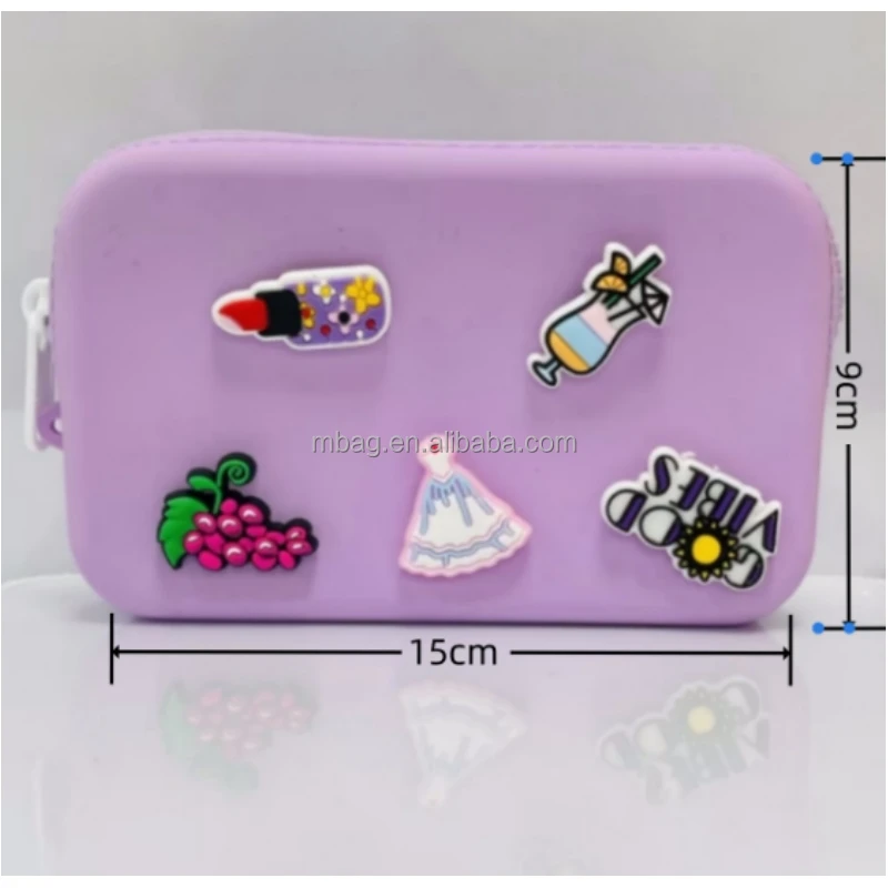 Custom Silicone Pouch Coin Purse for Women Cute Small Wallets Change Purse Coin Pouch with holes