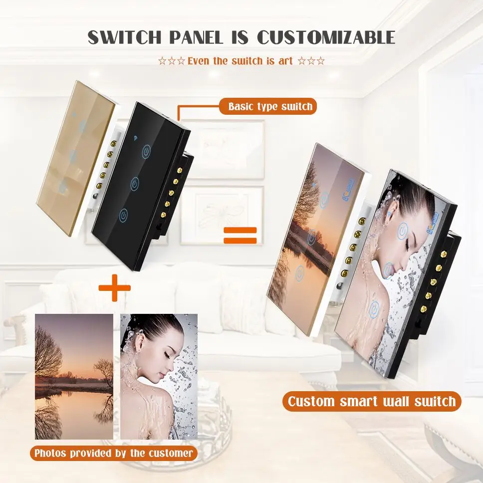 China Goods Wholesale Usa Light Switch  Black Switch Touch  Smart Switch Home Timing Kit