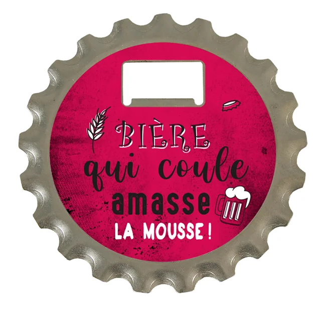 bottle cap shaped bottle Opener fridge magnet coaster in  brand printed  for personalized gifts on the canton fair