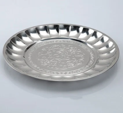 Factory Price Metal Tray Stainless Steel Round Dinner Plate Serving Dish Corten Steel Plate
