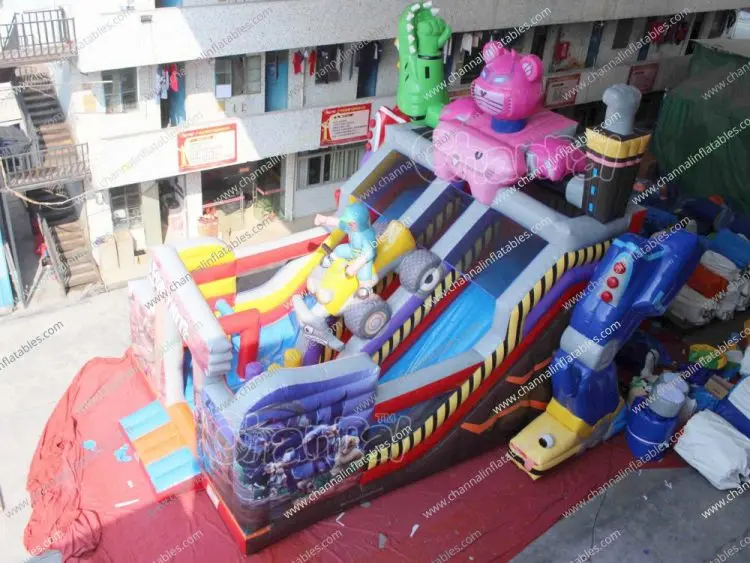 Commercial Jumper Castle Bounce  Inflatable Trampoline Race Car Customize Karts Inflatable Slide