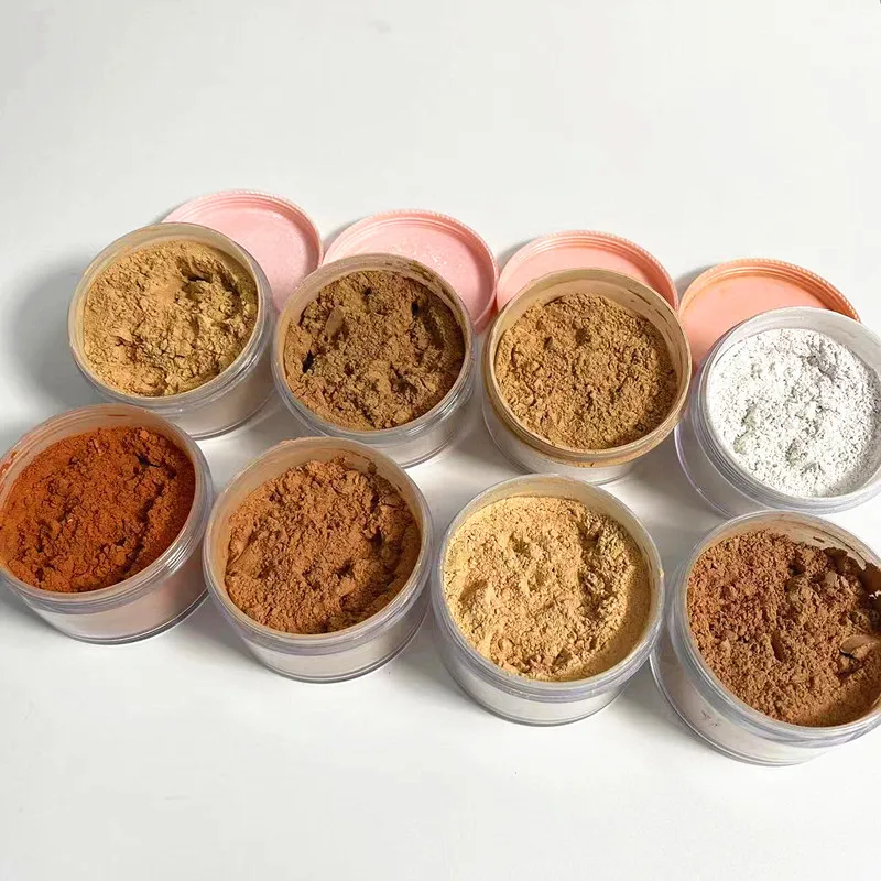 Custom High Pigment Pink Container  9 Colors Waterproof Long Lasting Talc Free Glitter Translucent Loose Setting Powder