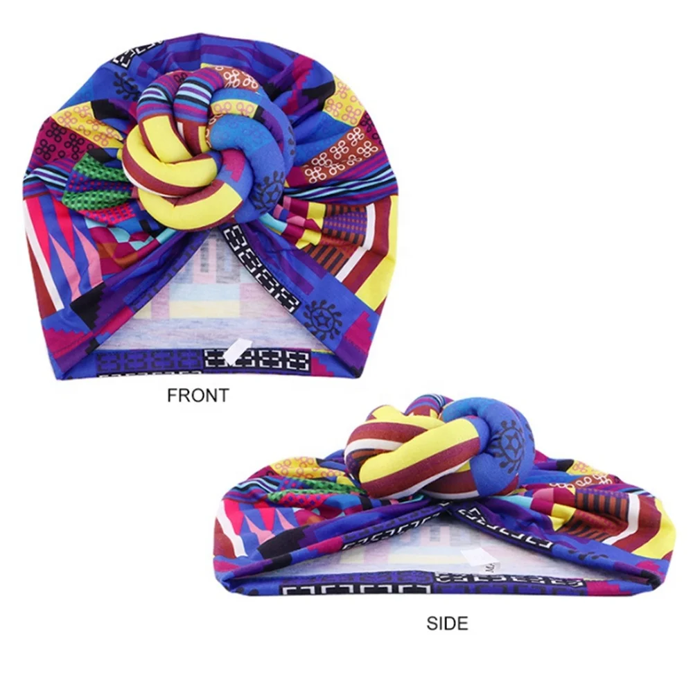 Custom Twisted Hijab Headwraps Elastic African Prints Knot Headband Turban Women