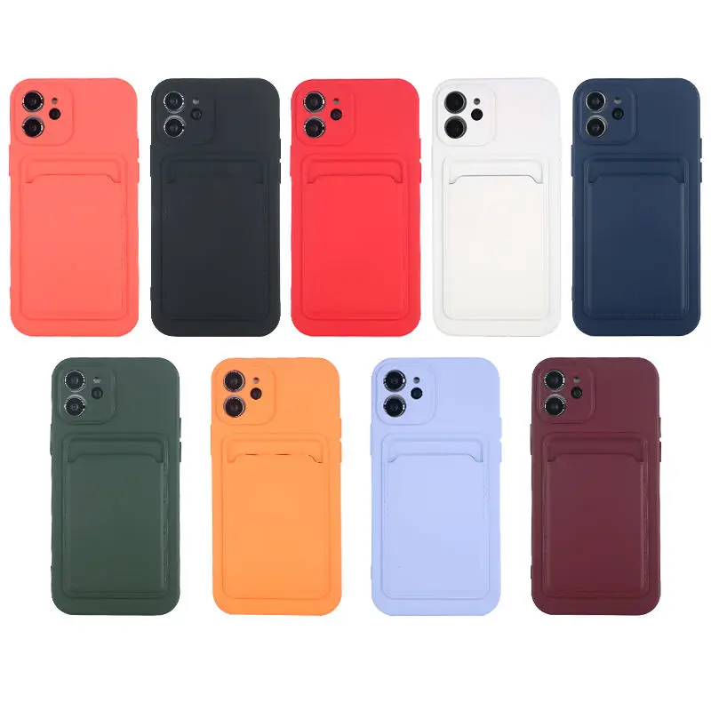 Unique Card Holder Design Mobile TPU Phone Cases for Iphone 13 with Pocket Slot Back Cover