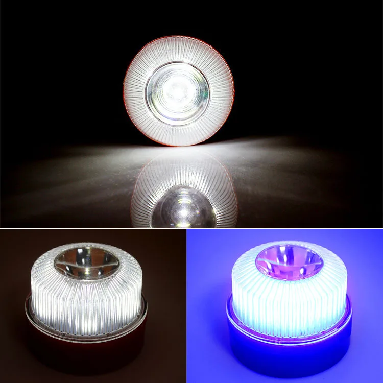 Strong magnetic battery bottom car warning traffic flash LED white emergency light