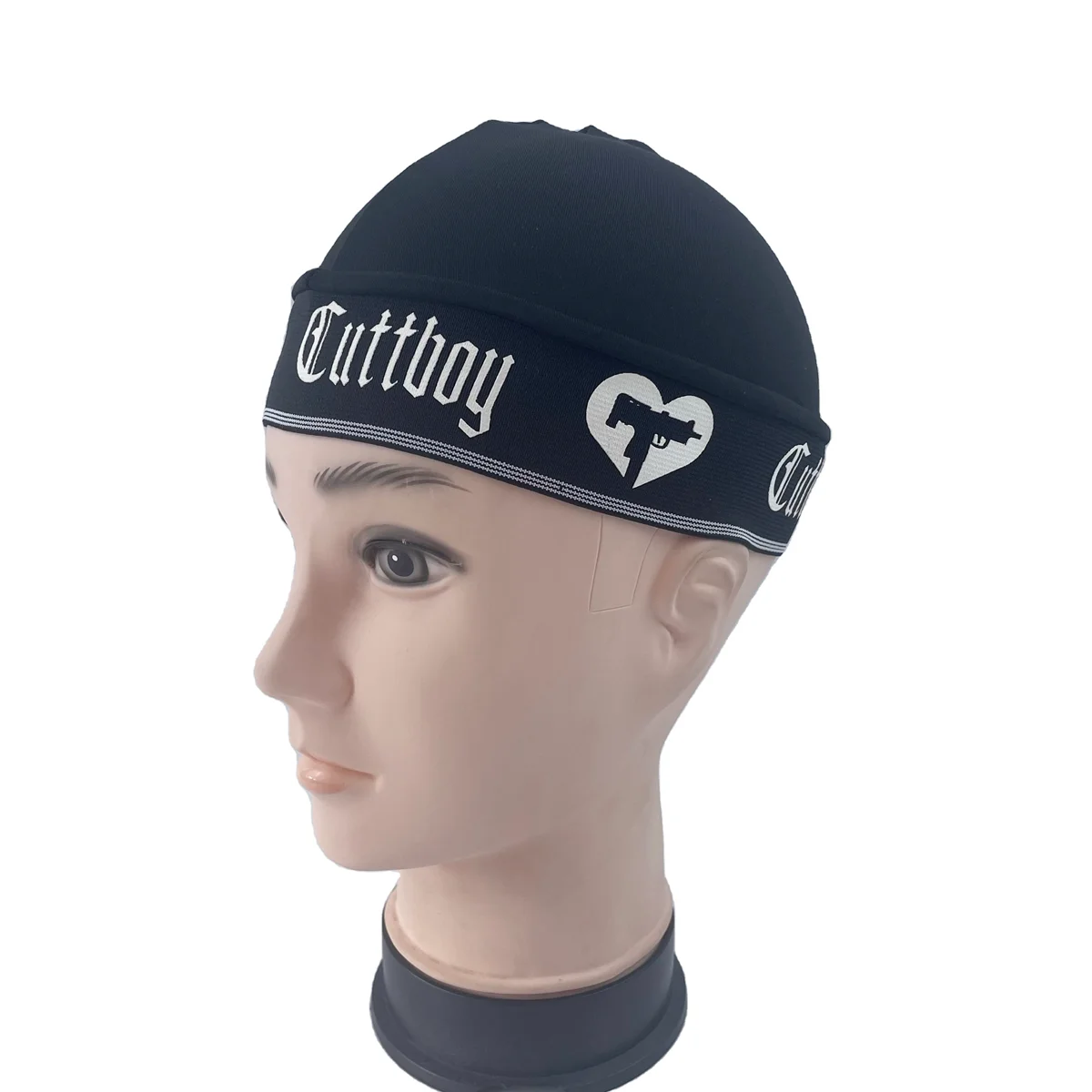 Factory Supply Low Moq Jacquard  Logo Custom Wave Cap Durag For Men