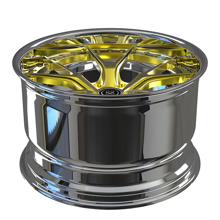 Gold Polished Custom 22x11 and 22x12 2-PC Rims For BMW X5 F15