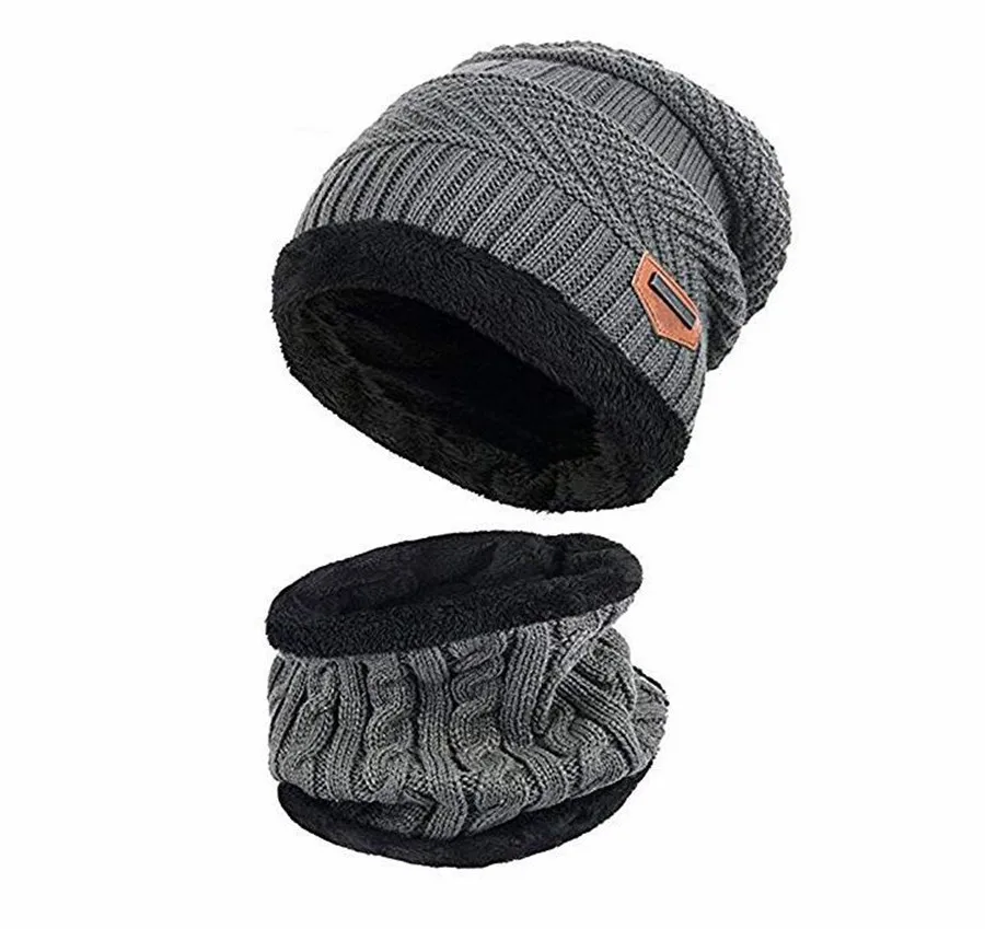 Winter Beanie Hat Scarf Hiking Climbing Skiing Warm Knit  Beanie Hat for Men Women (1600401553856)