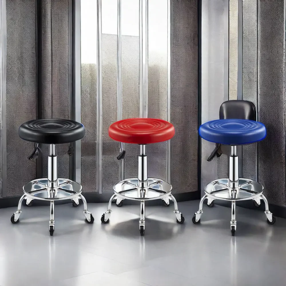 Adjustable Height Swivel Medical Clinic Style Barber Shop Stool Chair Classic Tattoo Spa Salon Wheels Hotel Beauty Applications