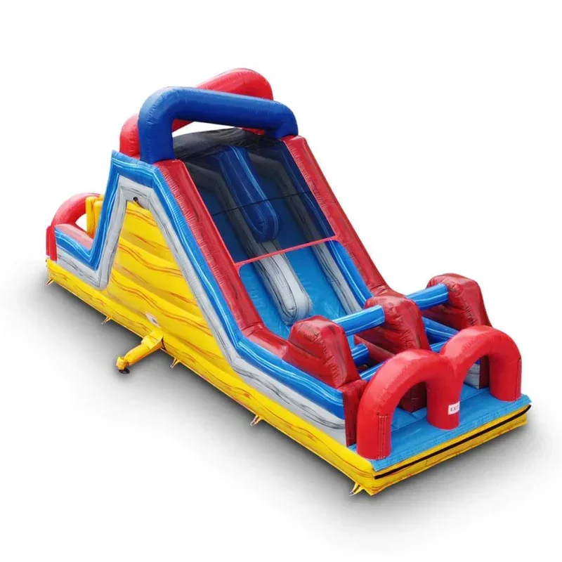 35ft Inflatable Water Slide Obstacle Course for Kids and adults outdoor inflatable games