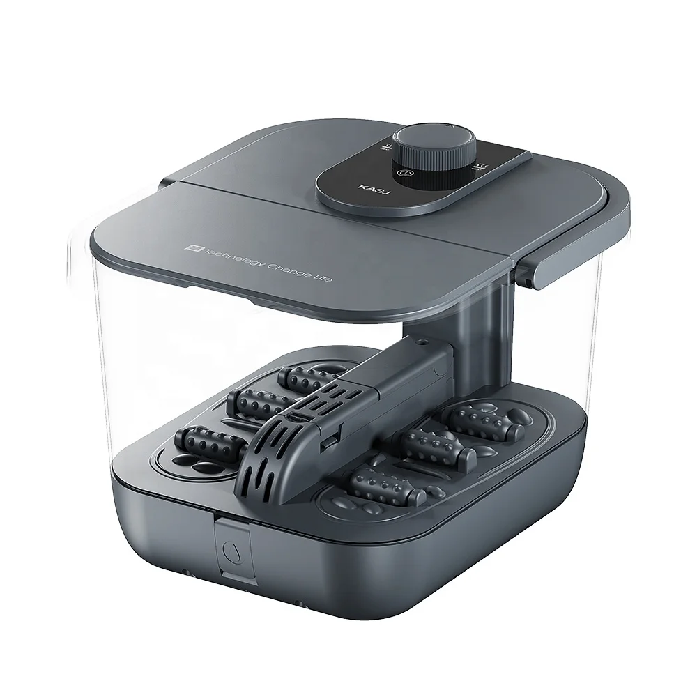 Professional Wholesale Home Office Hydrotherapy Foot Bath Bucket Heated Spa Bath Foot Massager with 6 Rollers